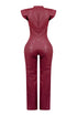 Kaiya PU Button Down Jumpsuit