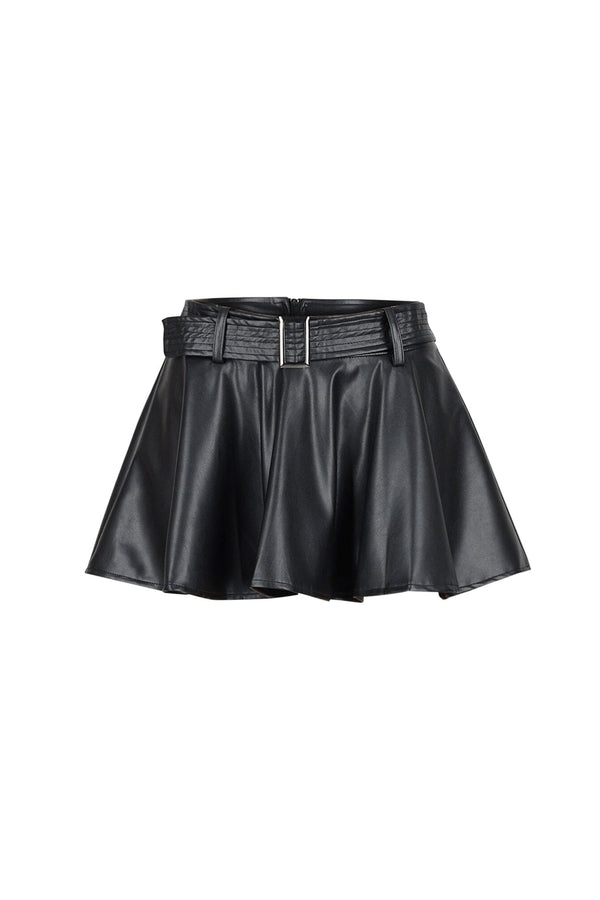 Vandal Faux Leather Mini Skirt
