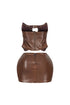 Nyssa Leather Grommets Top & Skirt SET