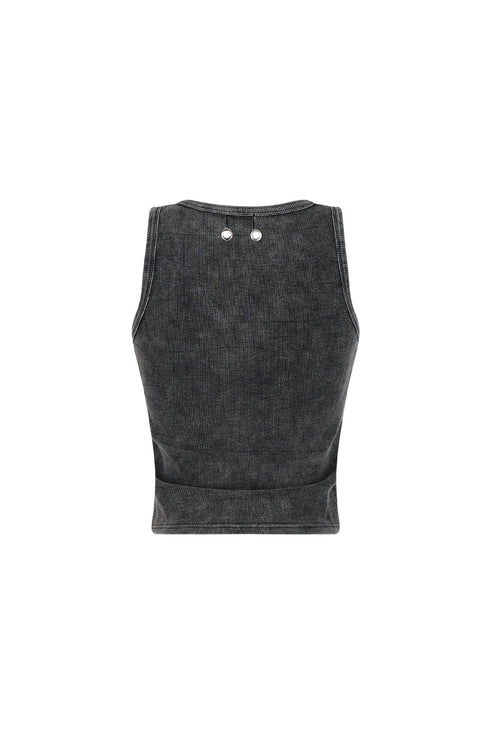 Zina Mineral Washed Eyelet Tank Top