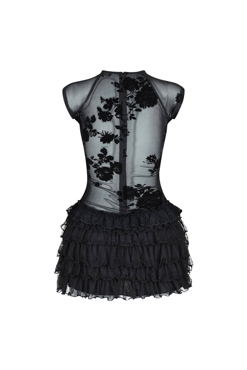 Beat Night Burnout Mesh Dress