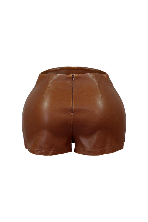 Lenny Washed Faux Leather Skort