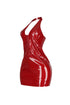 Soho Glossy Halter Mini Dress