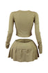 Cozy Moments Ribbed Cut Out Top & Skort SET