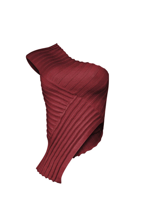 Lila Asymmetrical Knit One Shoulder Top