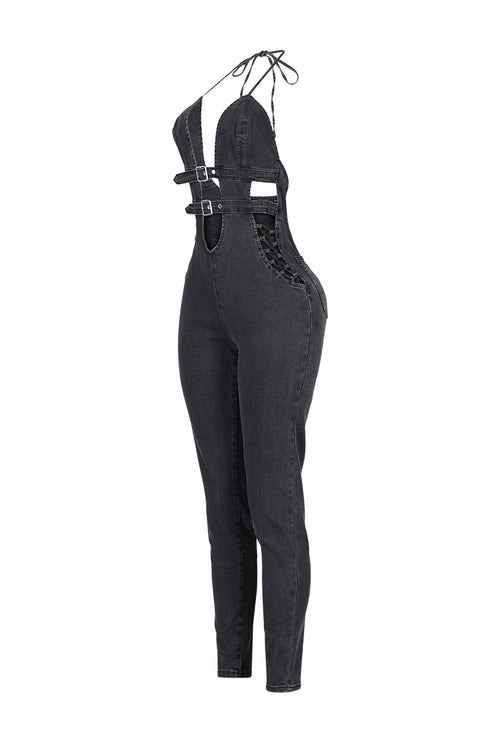 Foundry Halter Denim Jumpsuit