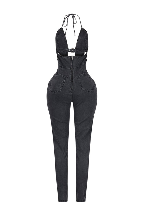 Foundry Halter Denim Jumpsuit