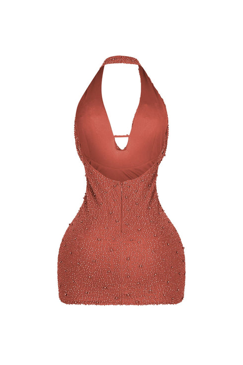 Adelaide Mesh Pearl Mini Dress