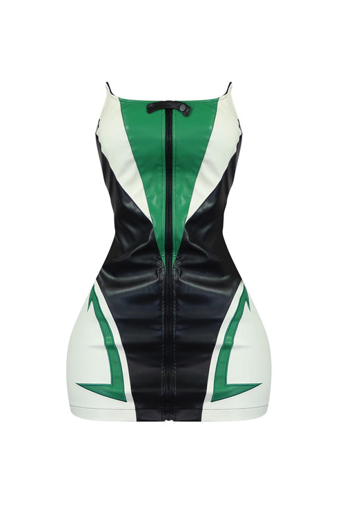 Doja Faux Leather Moto Mini Dress