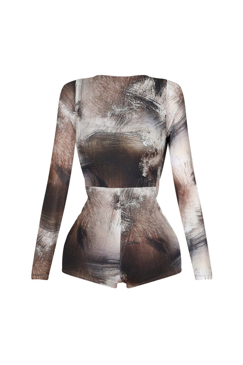 Yara Mesh Print Romper