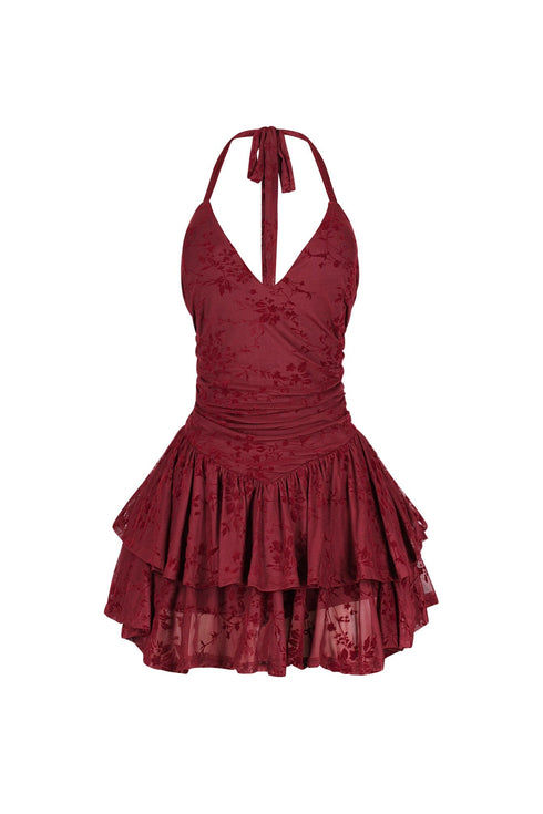 Lisbon Mesh Velvet Mini Dress