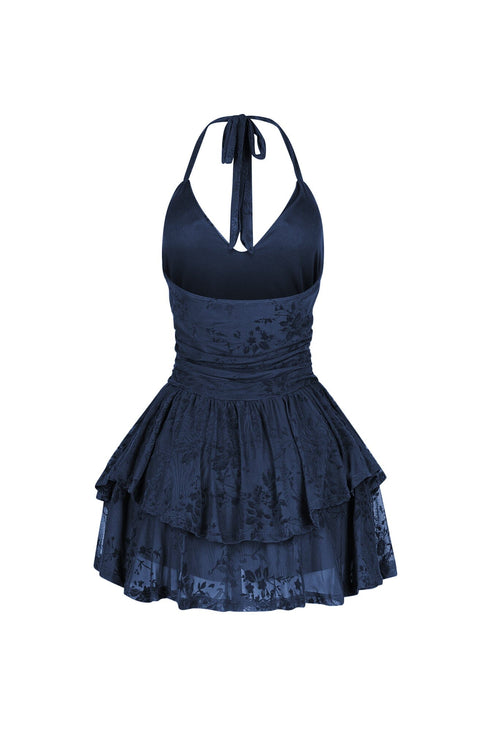 Lisbon Mesh Velvet Mini Dress