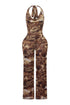 So Chic Mesh Halter Jumpsuit