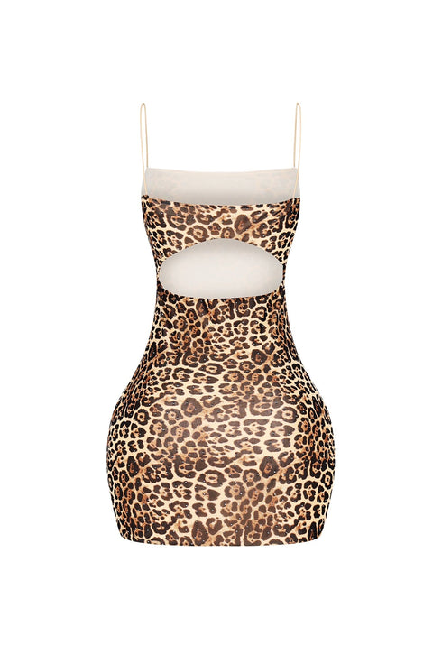 Poised In Milan Leopard Mini Dress