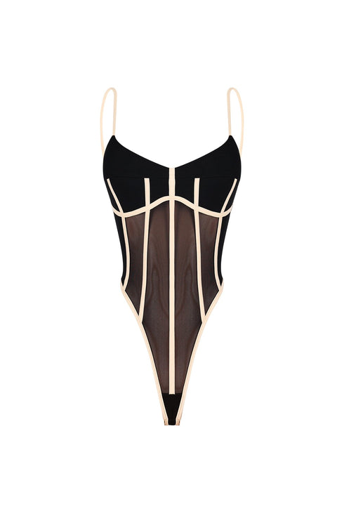 Hecate Sheer Mesh Panel Bodysuit