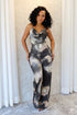 Earthbound Olive Mesh Print Jumpsuit