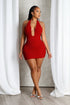 Theodora Sculpted Halter Mini Dress