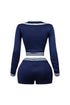 10 Out Of 10 Knit Collared Top & Shorts SET