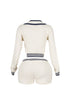 10 Out Of 10 Knit Collared Top & Shorts SET