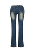 Smokey Low Rise Frayed Denim Jeans
