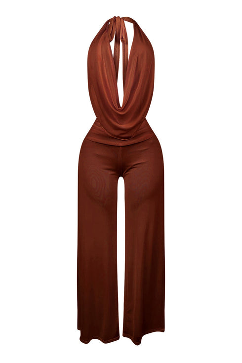 Evie Mesh Cowl Neck Jumpsuit