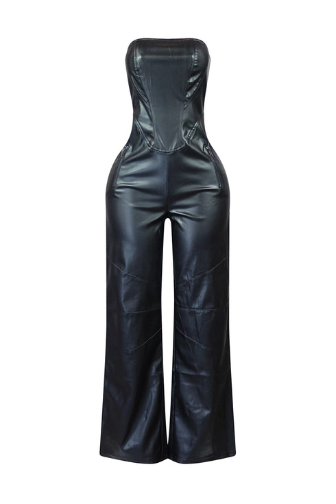 Tiffany PU Tube Corset Jumpsuit