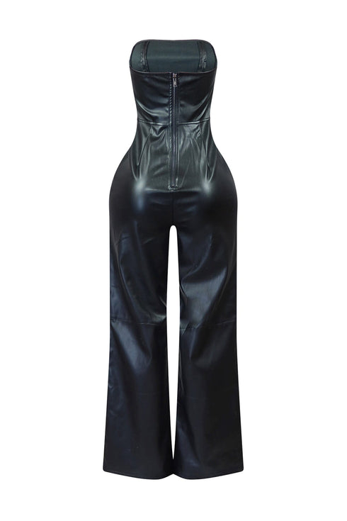 Tiffany PU Tube Corset Jumpsuit
