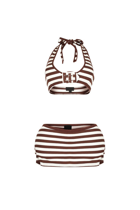 Leilani Striped Halter Top & Skort SET