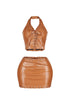 Big On Trouble PU Skirt SET