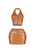 Big On Trouble PU Skirt SET