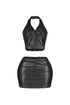 Big On Trouble PU Skirt SET