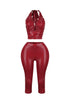 Linea U Cut Halter & Capri SET