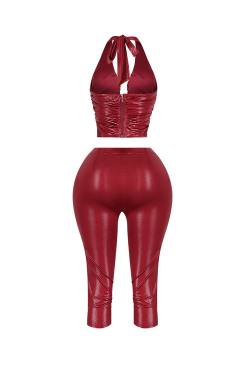 Linea U Cut Halter & Capri SET