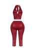 Linea U Cut Halter & Capri SET