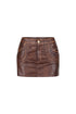 Gritty Washed Faux Leather Mini Skirt