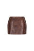 Gritty Washed Faux Leather Mini Skirt