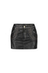 Gritty Washed Faux Leather Mini Skirt