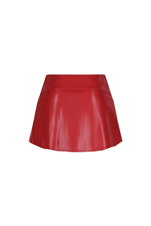 Rush Into Pleated Leather Skirt