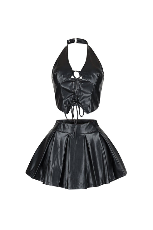 Girly Concept PU Skirt SET