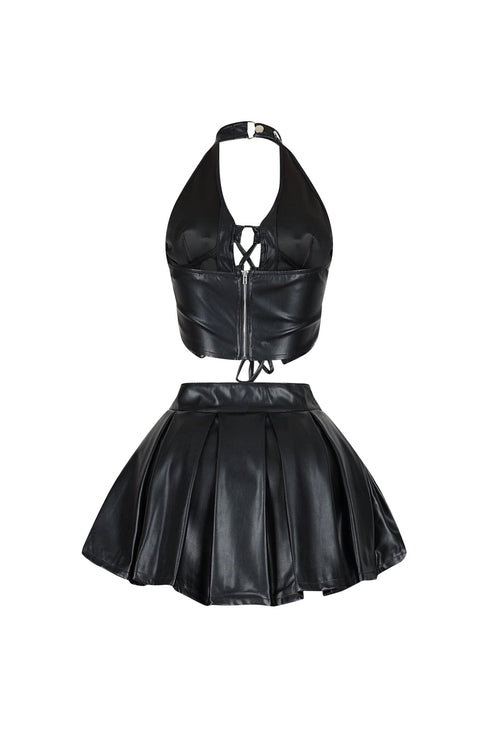 Girly Concept PU Skirt SET