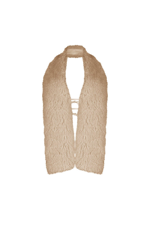 Sugar Puff Fur Halter Vest