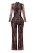 Teddy Leopard Mesh Jumpsuit