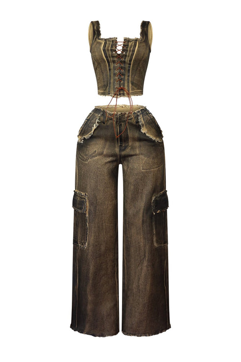 Arlo Cotton Twill Corset & Pants SET