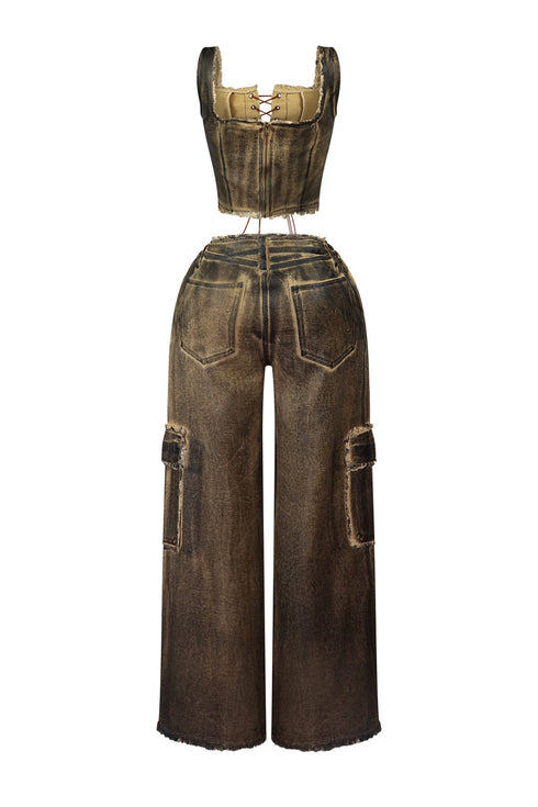 Arlo Cotton Twill Corset & Pants SET