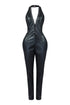 Finley PU Halter Jumpsuit