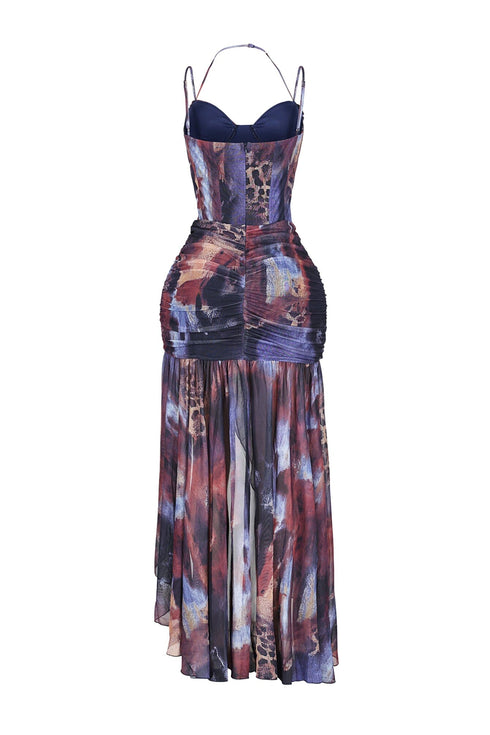 Izmir Mesh Print Maxi Dress