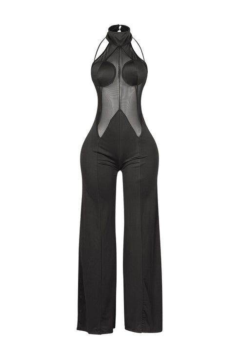 Fabulous Mesh Contrast Jumpsuit