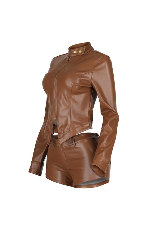 Dominance Duo PU Jacket & Shorts SET