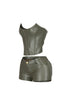 Juha PU Corset Top & Shorts SET