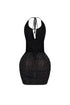 Alessia Rhinestone Mesh Mini Dress